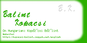 balint kopacsi business card